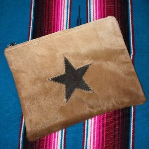 Cowhide cosmetic bag